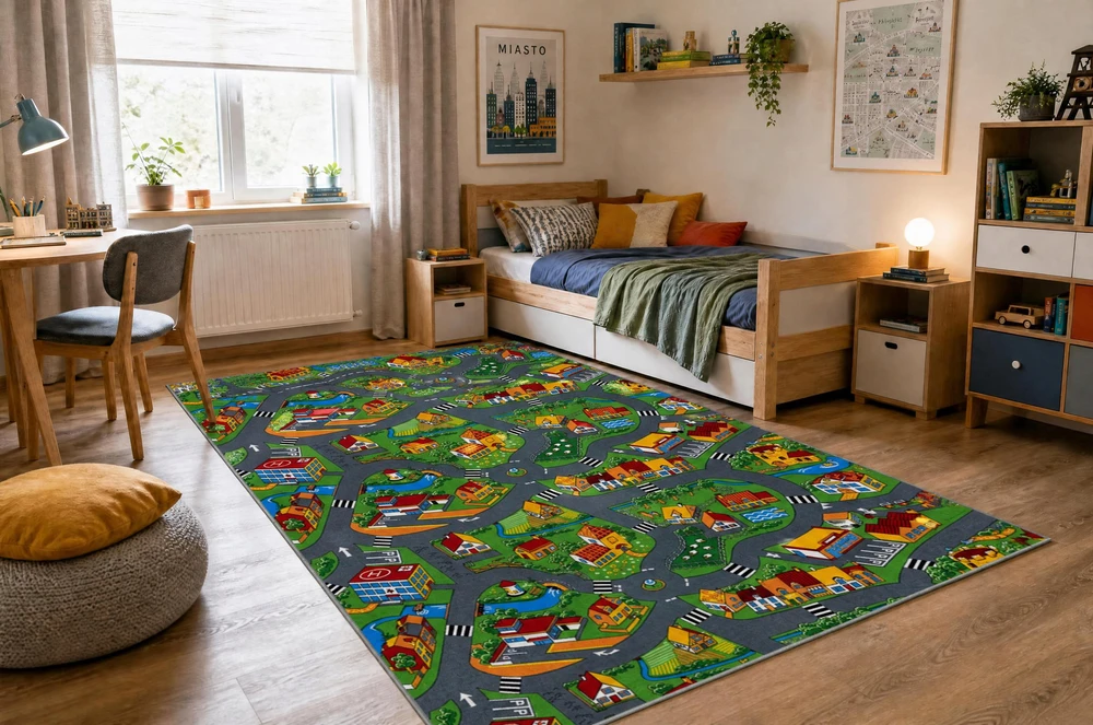 Dywany Uszczow Kilimas GATVĖS GATVĖS ŠALIS VAIKAMS MIESTO KAIMO KELIAS 150x250 @8659