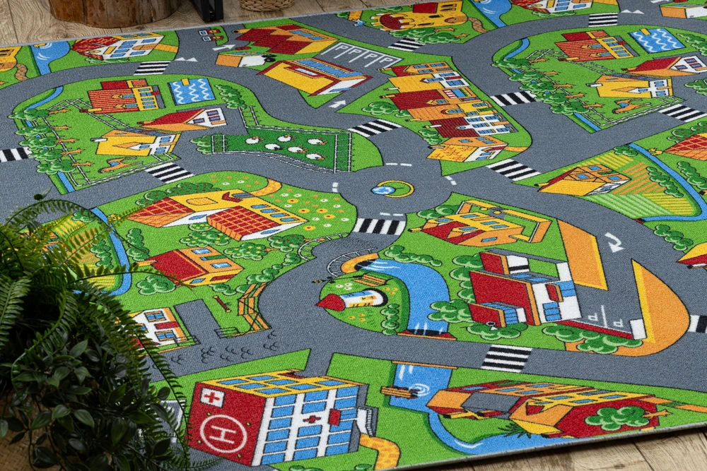 Dywany Uszczow Kilimas GATVĖS GATVĖS ŠALIS VAIKAMS MIESTO KAIMO KELIAS 150x250 @8659