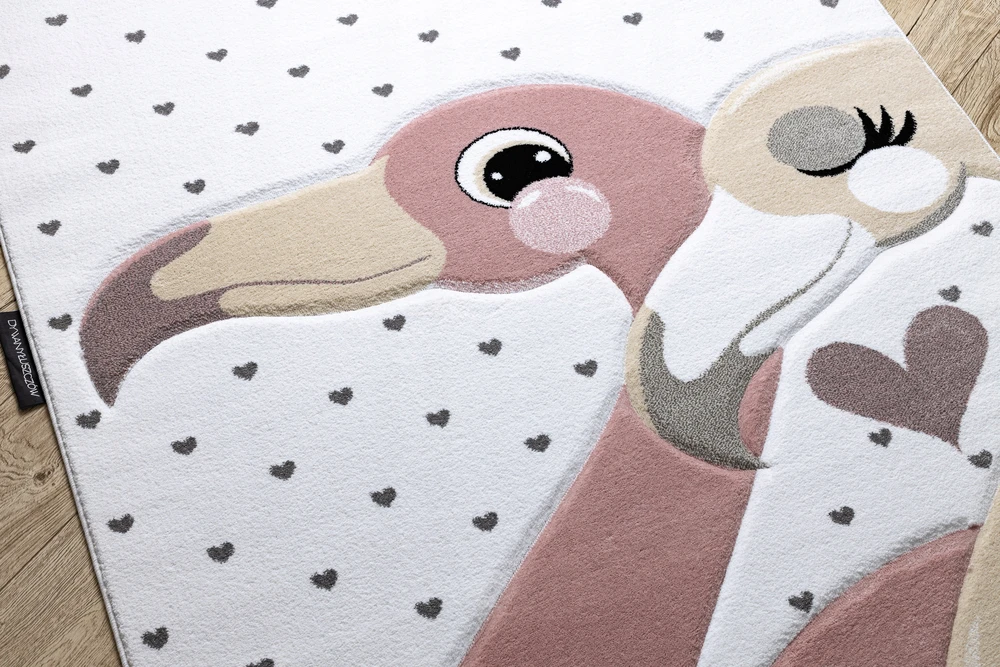 Dywany Uszczow Kilimas PETIT FLAMINGOS flamingai, širdys kremastaas