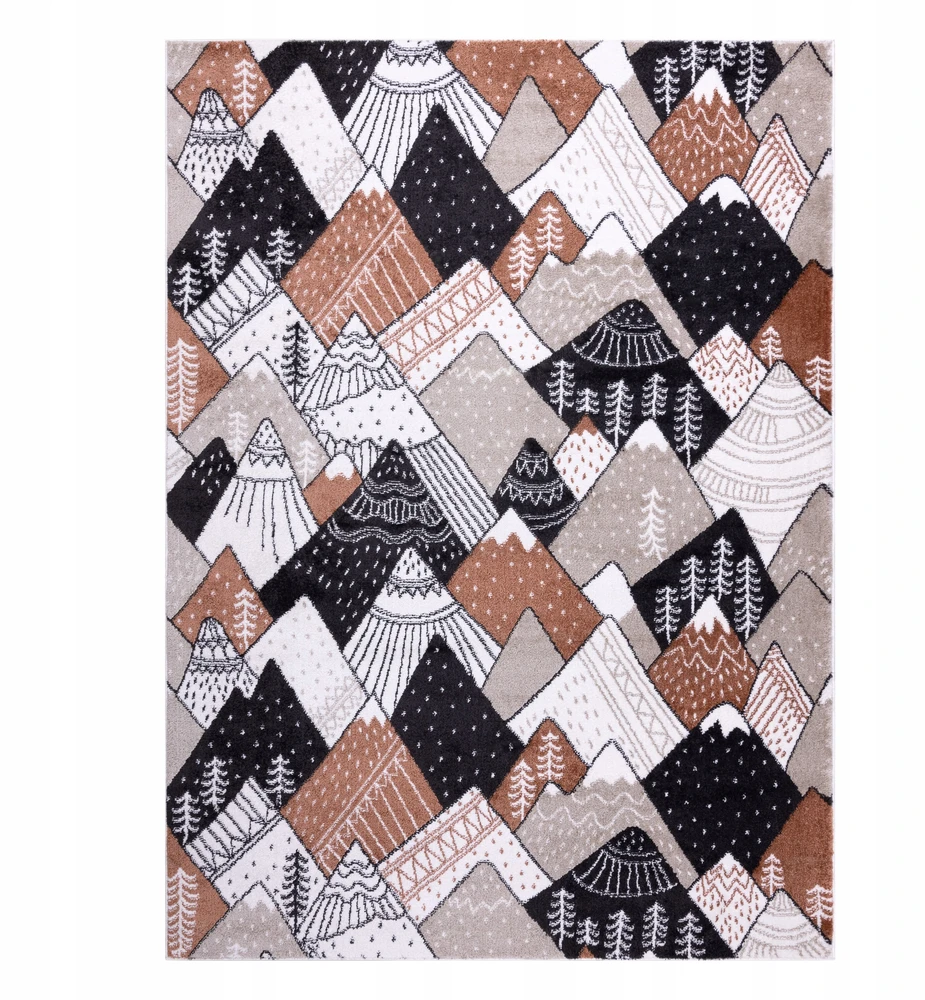 Dywany Uszczow VAIKŲ KILIMAS FUN 160x220 MOUNTAINS HILLS smėlio spalvos #O561