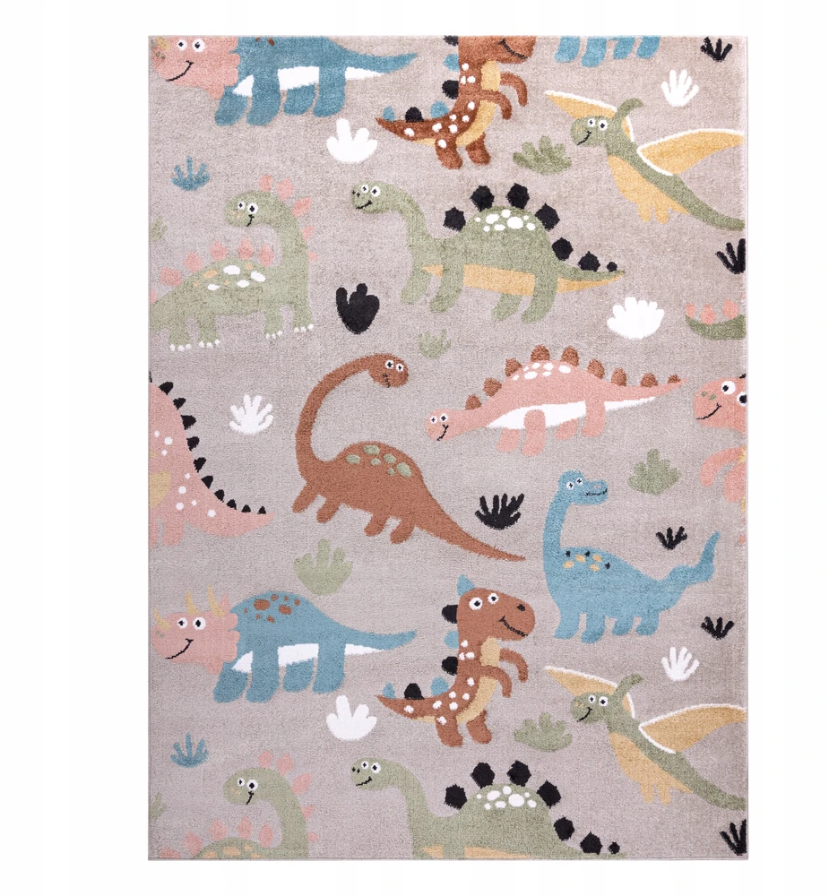 Dywany Uszczow VAIKŲ KILIMAS LINKSMAS 80x150 cm DINOZAURAI smėlio spalvos #O608