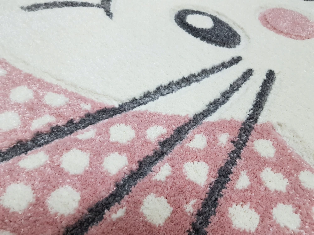 Dywanypers Dywan AVANOS KIDS 3D 160x230 kotek rožinė cat dla dziewczynki w kropki