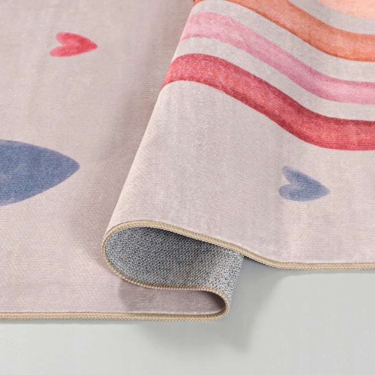 Dywanypers Dywan Bello TĘCZA 160x230 w stylu BOHO łuki tęcze smėlio spalva w serduszka plusz