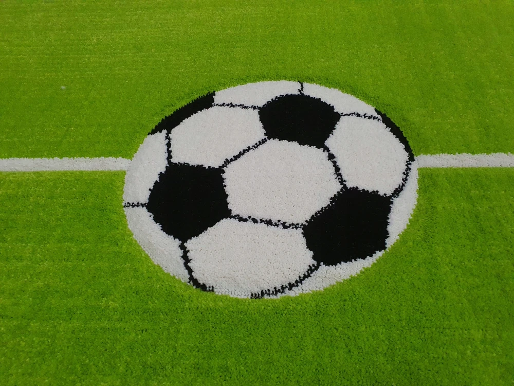 Dywanypers Dywan CUBE 3D 80x120 boisko UEFA FIFA hop piłka žalia piłka nożna GRUBY