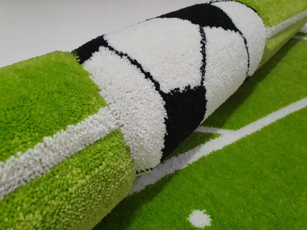 Dywanypers Dywan CUBE 3D 80x120 boisko UEFA FIFA hop piłka žalia piłka nożna GRUBY