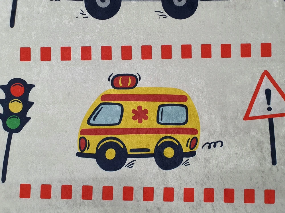 Dywanypers Dywan DIGITAL 112 karetka straż pożarna policja auto 140x200 samochody