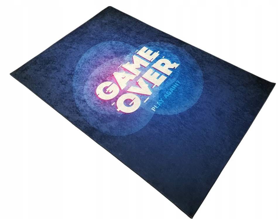 Dywanypers Dywan DIGITAL GAMINGOWY GAME OVER GAMING 80x200 dla nastolatka tamsiai mėlyna