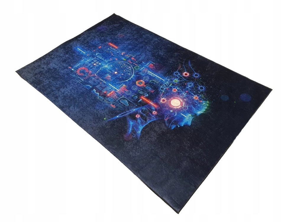 Dywanypers Dywan DIGITAL GAMINGOWY GAME OVER CYBER 140x200 tamsiai mėlyna dla nastolatka