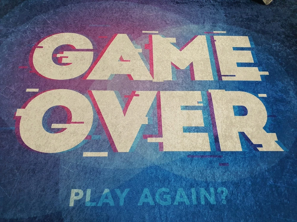 Dywanypers Dywan DIGITAL GAMINGOWY GAME OVER GAMING 80x200 dla nastolatka tamsiai mėlyna