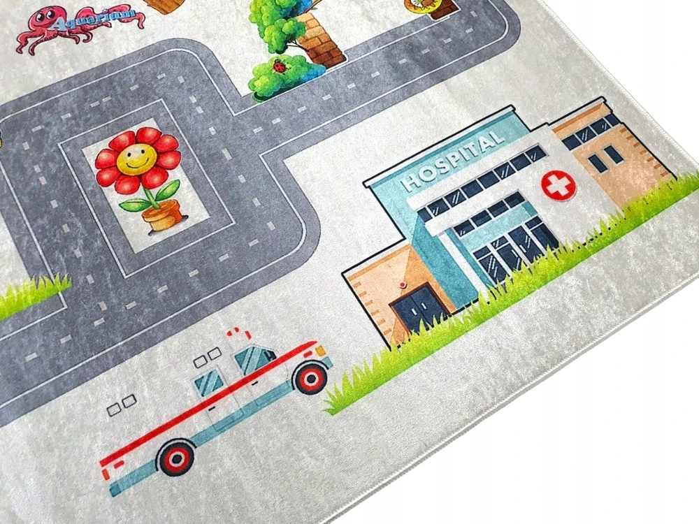 Dywanypers Dywan DIGITAL MIASTO 160x230 pilka ulice drogi auta cars w uliczki jezdnia