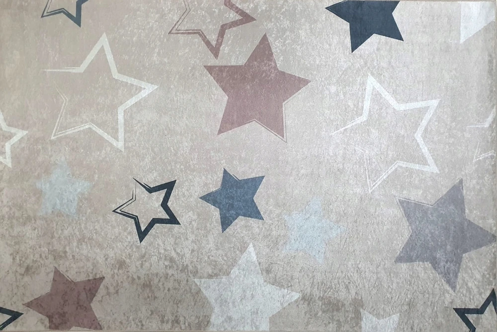 Dywanypers Dywan DIGITAL w gwiazdki 140x200 w stylu BOHO smėlio spalva gwiazdka beż stars