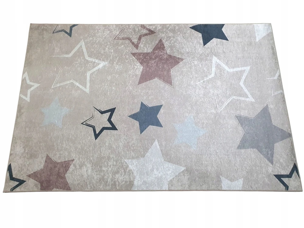 Dywanypers Dywan DIGITAL w gwiazdki 140x200 w stylu BOHO smėlio spalva gwiazdka beż stars