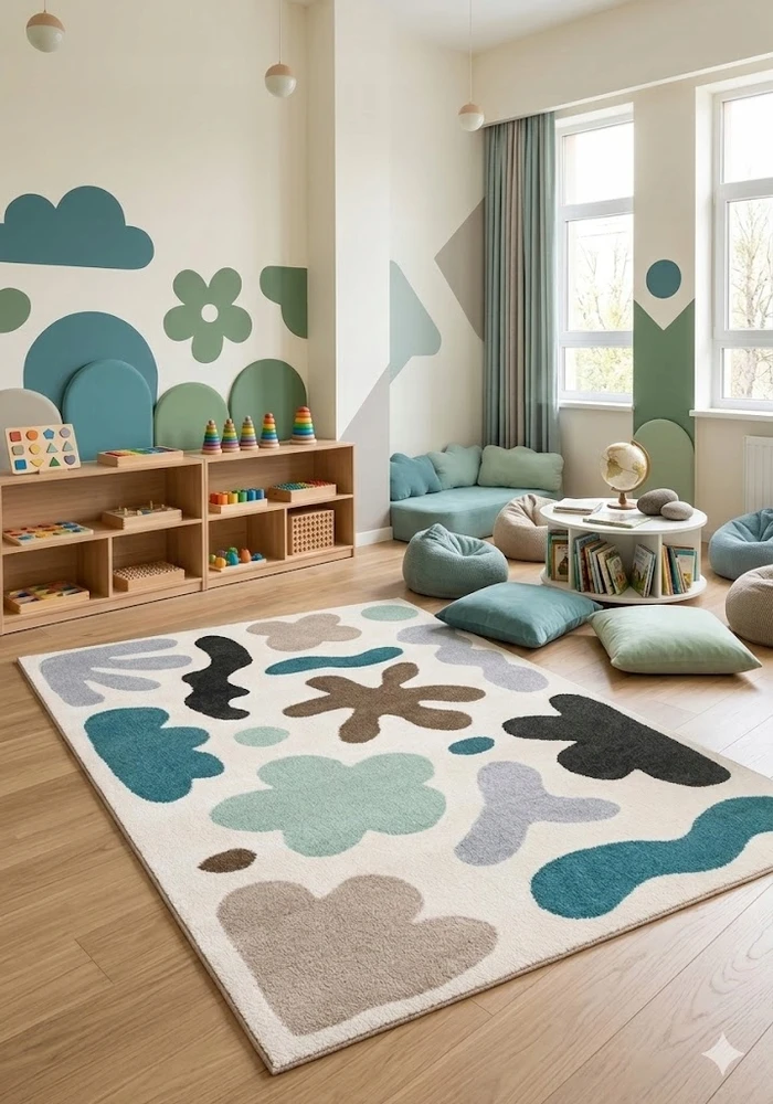 Dywanypers Dywan FUNKY TOP FLOP 160x220 mėlyna lazurowy do przedszkola su atestem