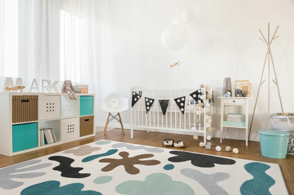Dywanypers Dywan FUNKY TOP FLOP 160x220 mėlyna lazurowy do przedszkola su atestem