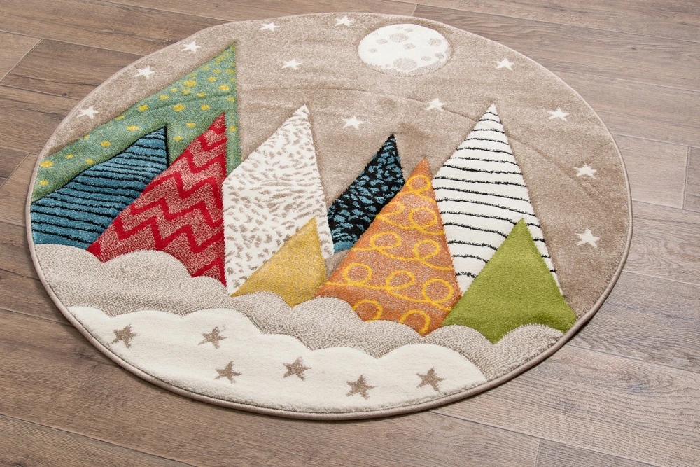Dywanypers Kilimas vaikams e-floor Bond Kids Mountains 120 cm įvairiaspalvis