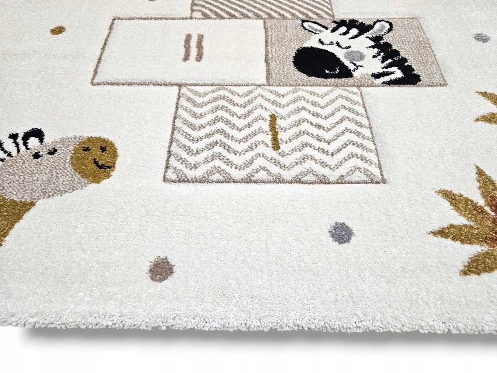 Dywilan Dywan LUNA 140x200 gra w KLASY vaikams dziecięcy w stylu boho GRUBY 3D