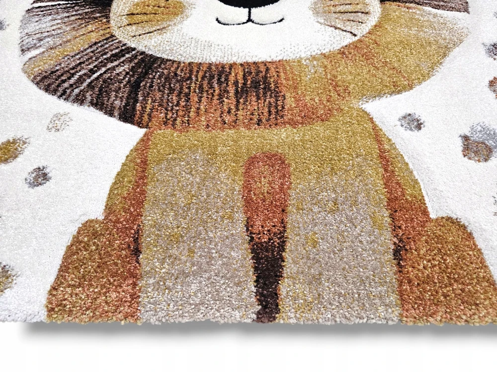Dywilan Dywan LUNA 80x150 LEW vaikams dziecięcy w stylu boho safari GRUBY 3D