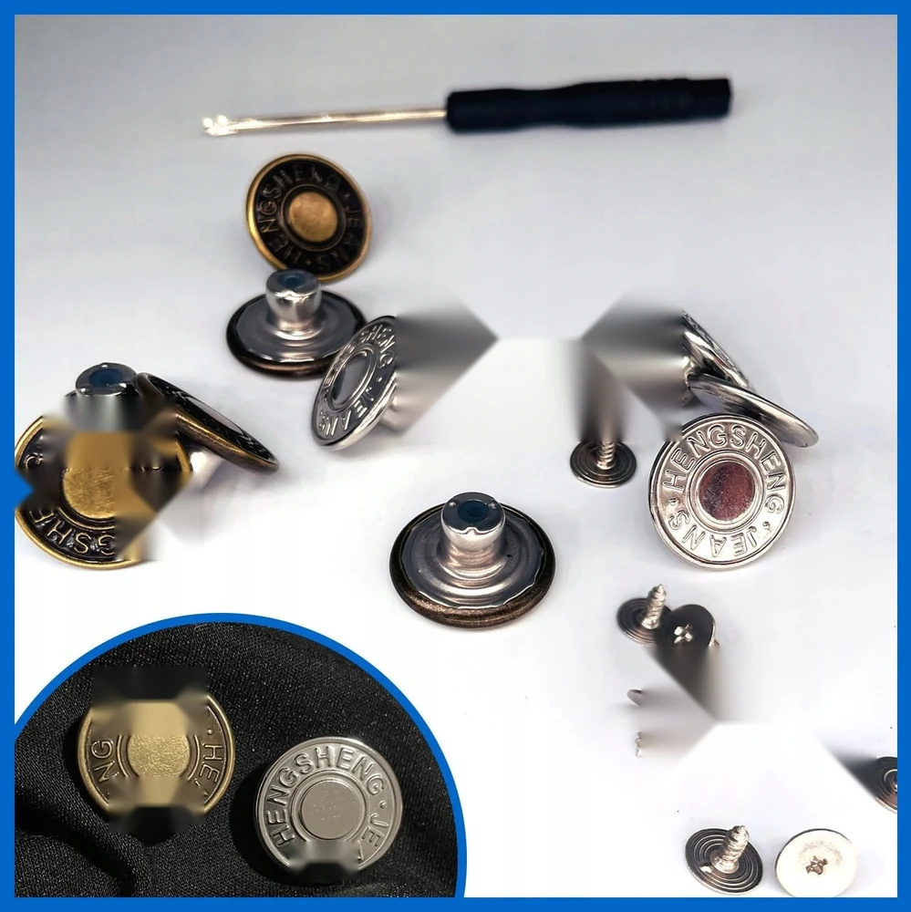 DŽINSŲ SAGAS 17MM 12 Vnt. BE METALINIŲ KELNIŲ