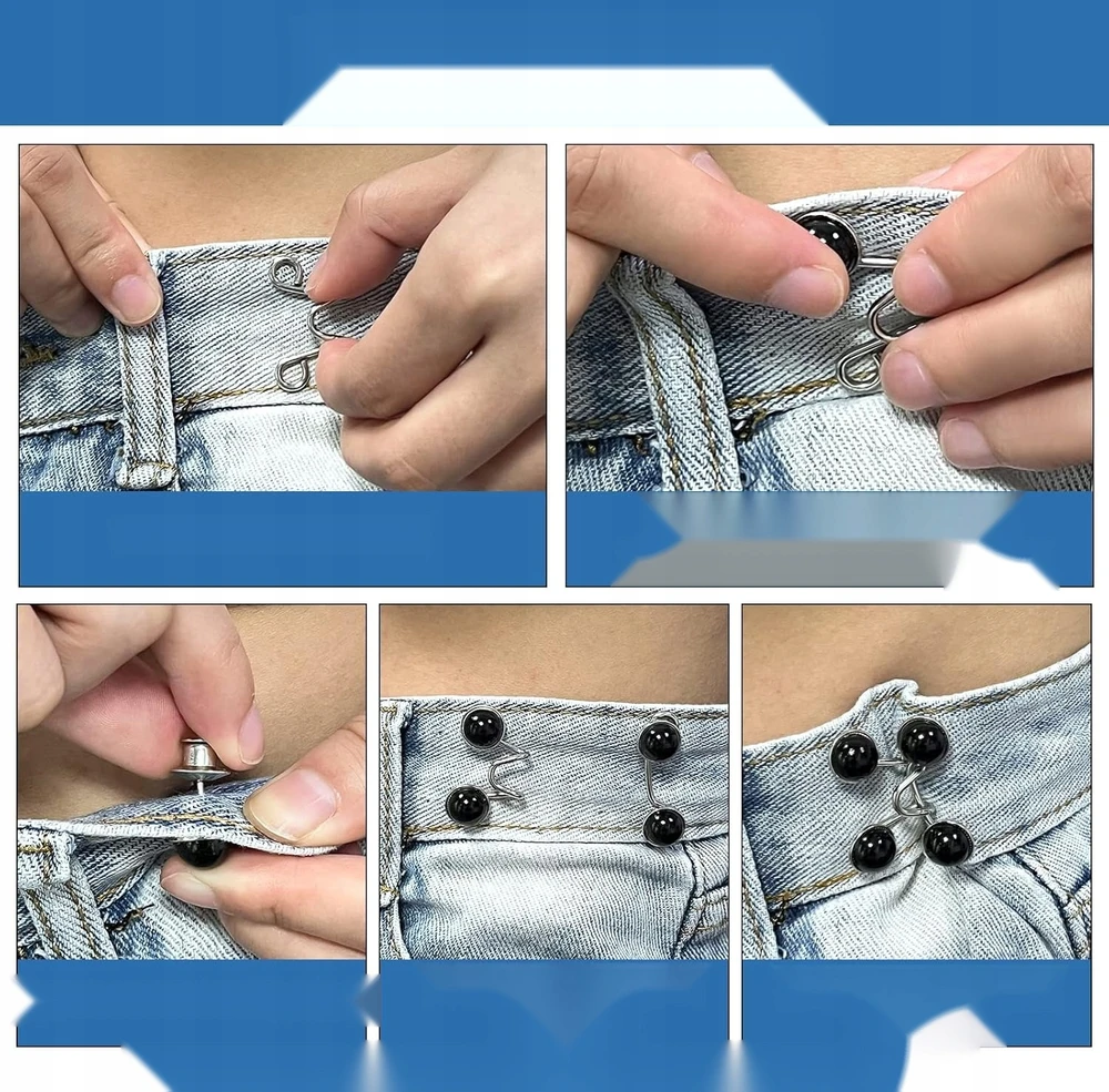 DŽINSŲ SAGAS 6 VNT METAL PEARL PINS REGULIUOJAMOS KLASĖS