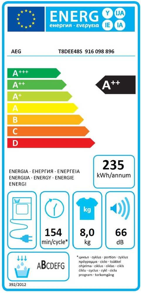 Džiovyklė AEG TR819P4E