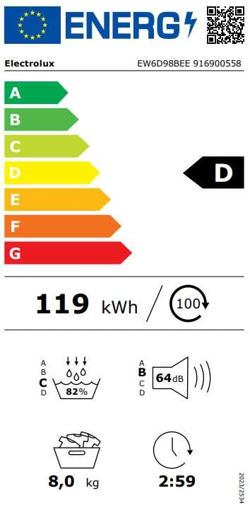 Džiovyklė Electrolux EW6D98BEE