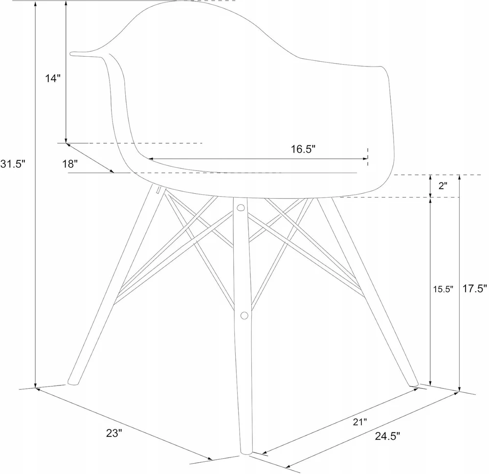 Eames formuota kėdė su medinėmis kojelėmis, medinė, juoda