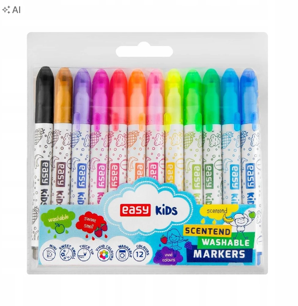 Easy Stnux kvapnūs markeriai vaikams, 12 vnt.