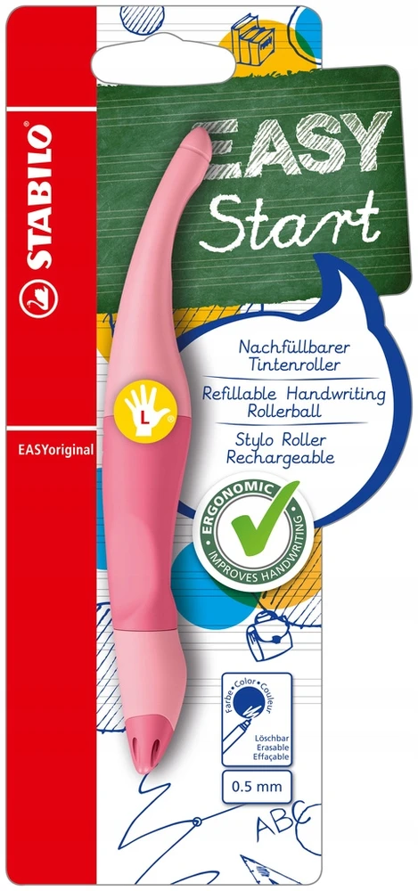 EASYoriginal Pastelinis rašiklis L rožinės spalvos + M mėlynos spalvos plunksna - Stabilo