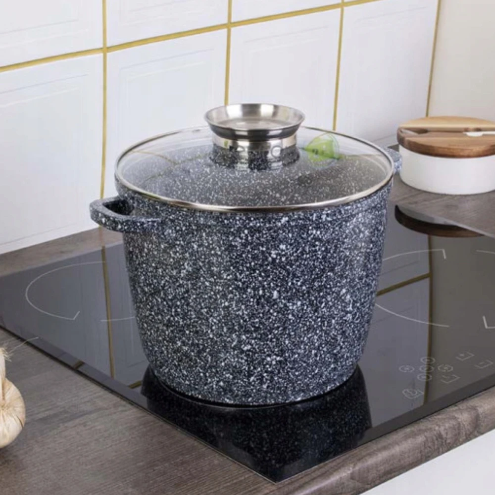 Eberbach PUODAS 10L MARMULINIS PUODAS AUKŠTAS PUODAS INDUKCINIAM SULTINIUI XXL