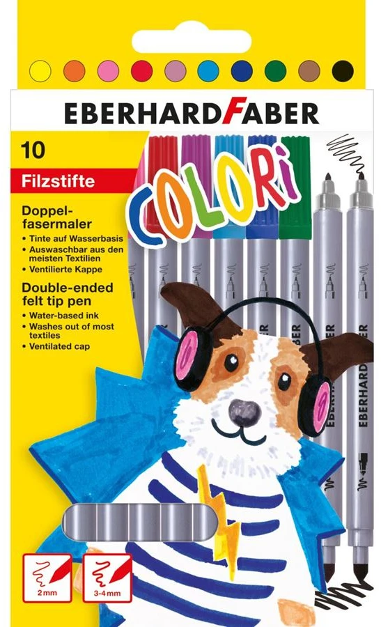 Eberhard Faber 550010 3 vnt. dvigubos pluošto žymeklių rinkinys