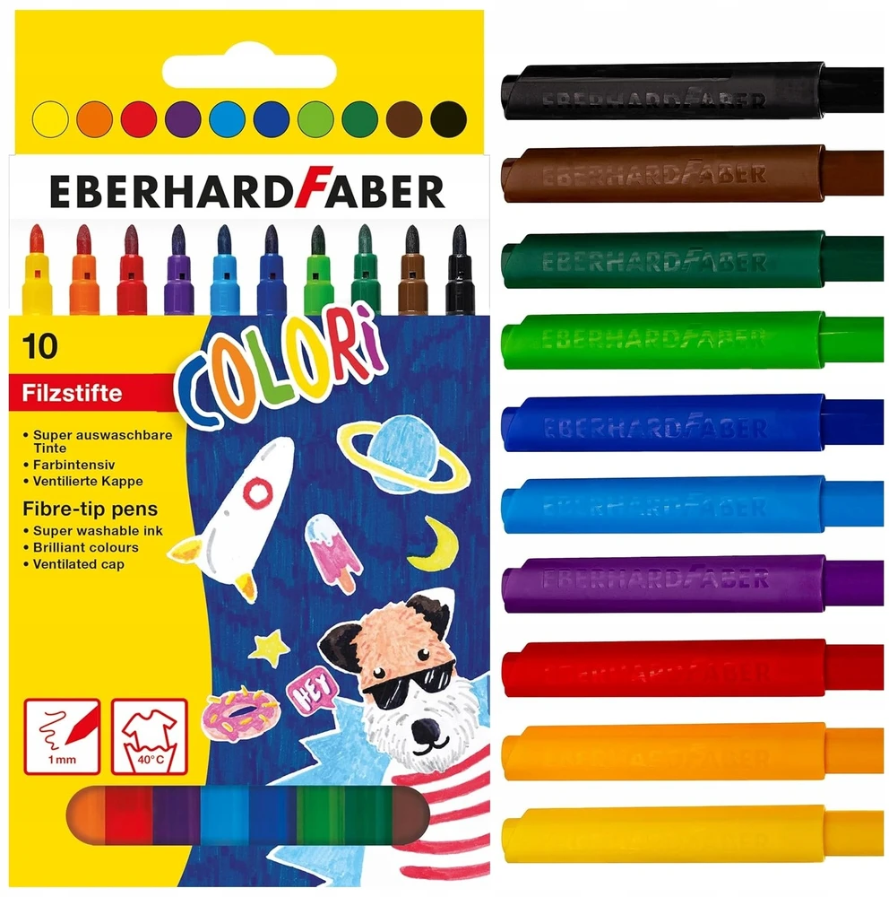 EBERHARD FABER 551110 10 Flomasterių, apvalūs, kartoninė dėžutė