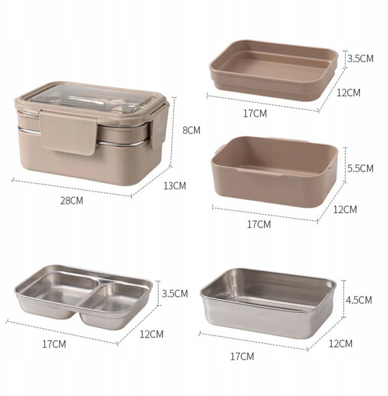 Eu Sandelis eCarla - Lunch box organizer 2-poziomowy kreminė