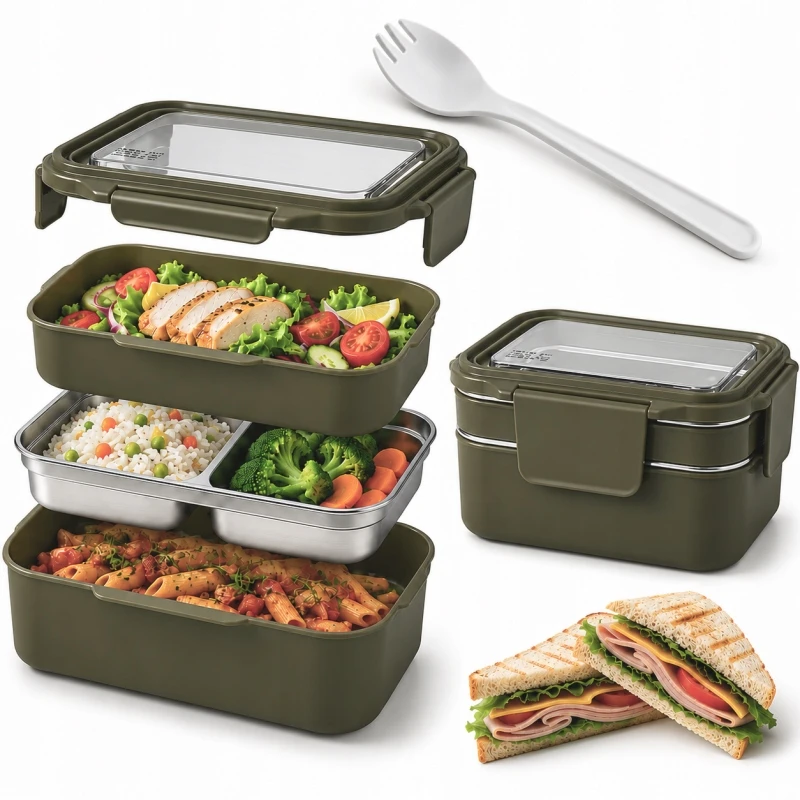 Eu Sandelis eCarla - Lunch box organizer 2-poziomowy žalia