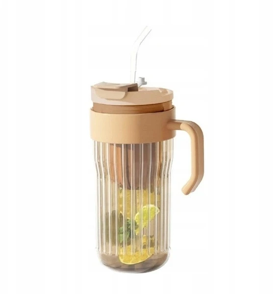 Ecarla Eu Sandelis Stiklinė gertuvė, puodelis su šiaudeliu 550 ML CUP12BR