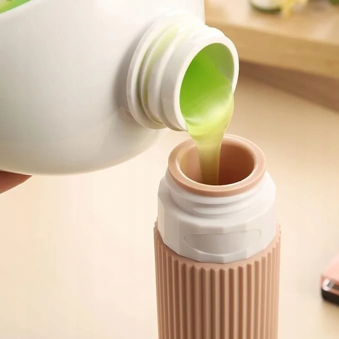 Ecarla Rinkinys 4 kelioninių silikoninių buteliukų 90ml su dėklu