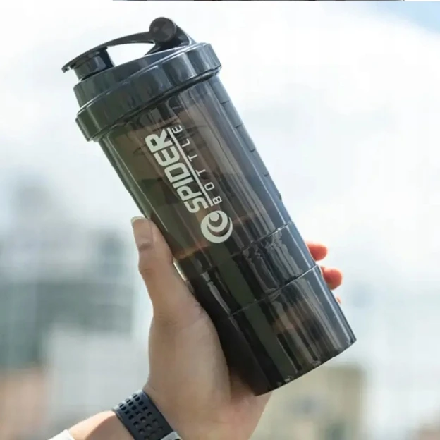 Eu Sandelis ECARLA sportinis baltymų papildų plaktuvas su sieteliu, 500 ml, juodas, BD55CZ