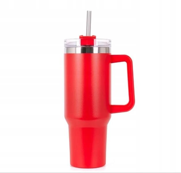 ECARLA termo puodelis su rankena ir šiaudeliu, 1 l, raudonas, CUP15