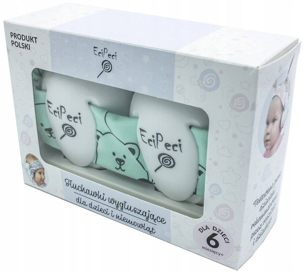 EciPeci 6 m triukšmą slopinančios apsauginės ausinės + panda mint