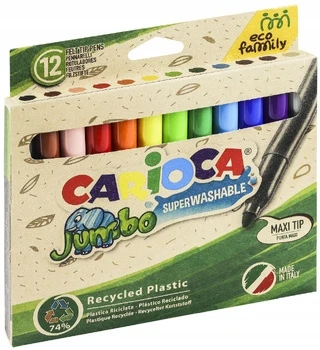 "EcoFamily" dideli rašikliai 12 spalvų "Carioca" 43101
