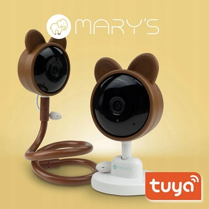 Ecolight Elektroninė auklės kamera Teddy Bear WiFi valdymo TUYA Application 2x laikikliai