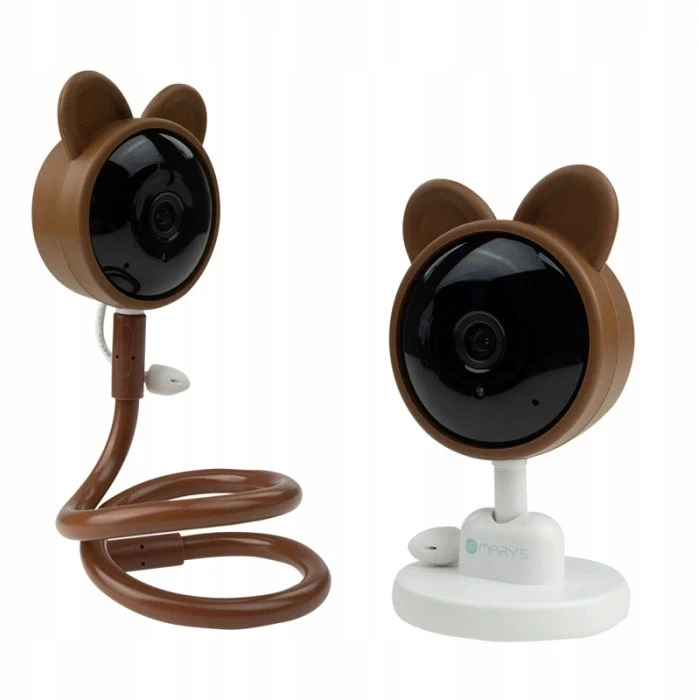 Ecolight Elektroninė auklės kamera Teddy Bear WiFi valdymo TUYA Application 2x laikikliai