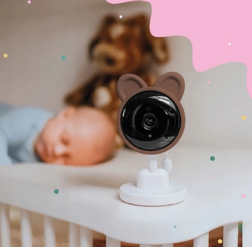 Ecolight Elektroninė auklės kamera Teddy Bear WiFi valdymo TUYA Application 2x laikikliai