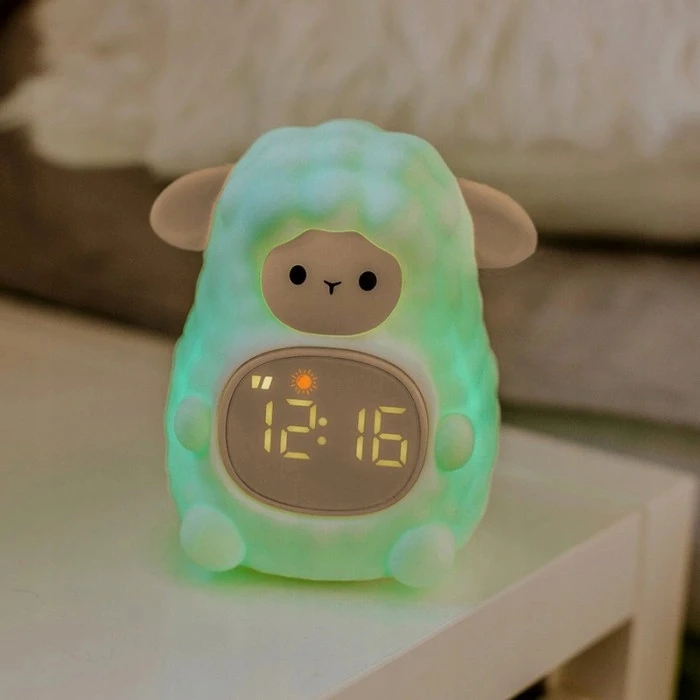 Ecolight Lampka nocna LED RGB Bezprzewodowa Akumulatorowa Owieczka su Budzikiem + USB