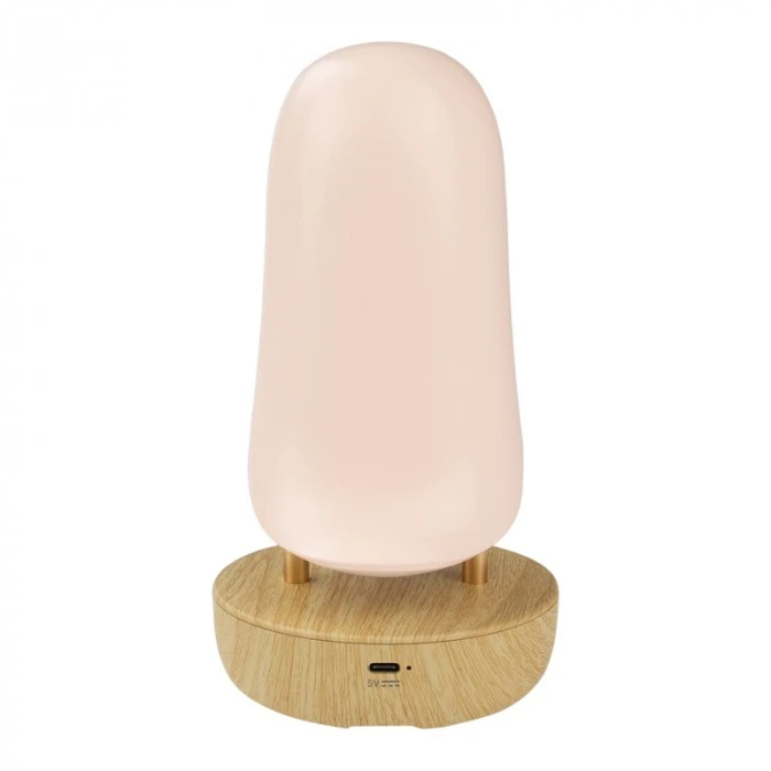 Plexido Ecolight Lampka nocna LED TUKAN ROŽINĖ Balta Ciepła Garsiakalbis BLUETOOTH SPEAKER USB