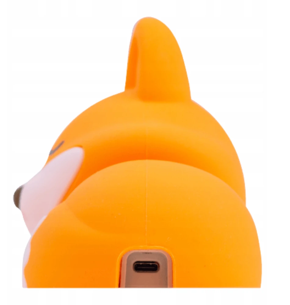Ecolight LED vaikų silikoninė naktinė lempa lapė, USB-C, 2.5W, 4000K