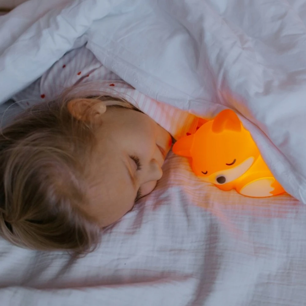 Ecolight LED vaikų silikoninė naktinė lempa lapė, USB-C, 2.5W, 4000K