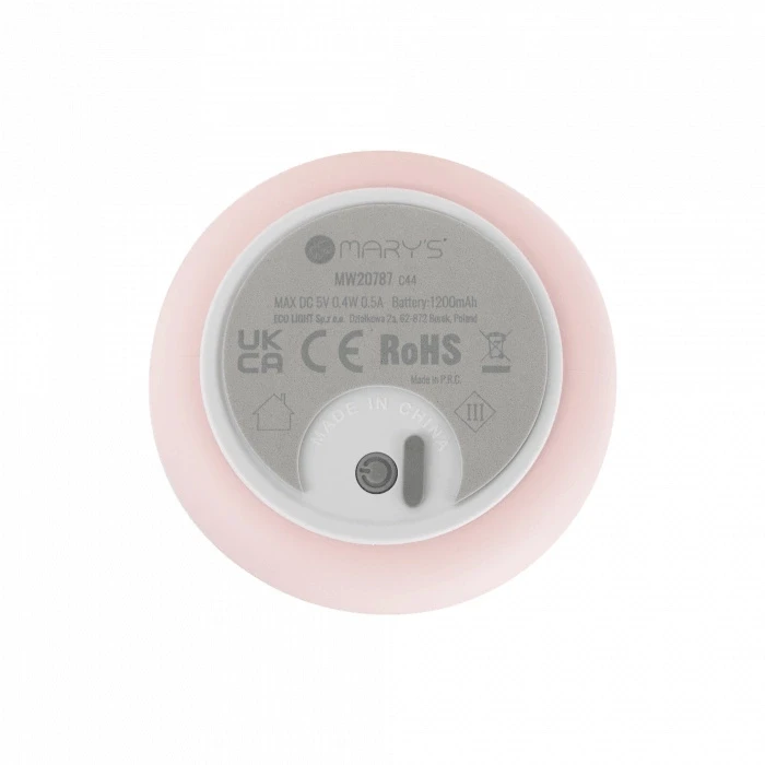 Ecolight MARY'S LED naktinė lempa Meškiukas didelis rožinis RGB + Šiltai balta spalva