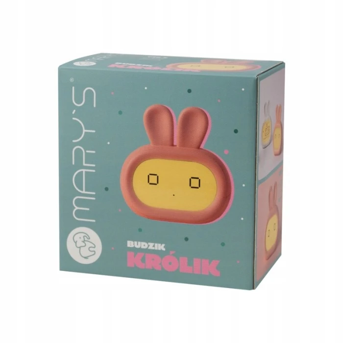 Ecolight MARY'S Žadintuvas Królik LED Z Lampką Nocną – Laikrodis Skaitmeninis Alarm, USB, 1200mAh