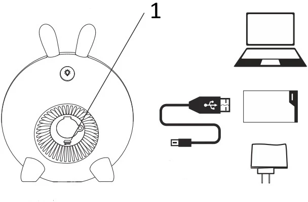 Plexido Ecolight Žadintuvas Elektroninis Laikrodis Skaitmeninis Lampka Nocna LED RGB Baltas Królik