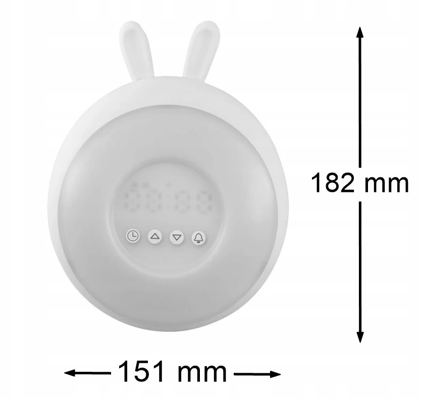 Plexido Ecolight Žadintuvas Elektroninis Laikrodis Skaitmeninis Lampka Nocna LED RGB Baltas Królik
